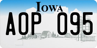 IA license plate AOP095