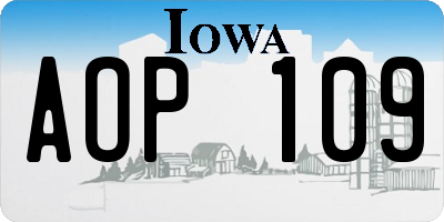 IA license plate AOP109