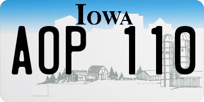IA license plate AOP110