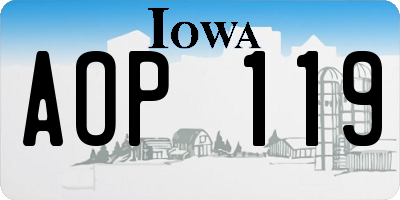 IA license plate AOP119