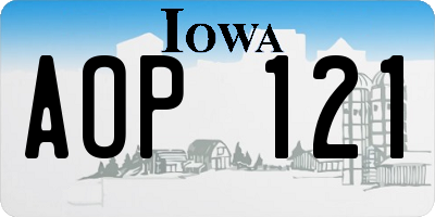 IA license plate AOP121