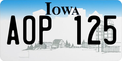 IA license plate AOP125
