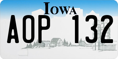 IA license plate AOP132