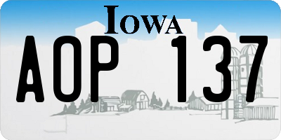 IA license plate AOP137