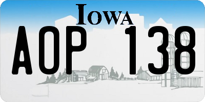 IA license plate AOP138