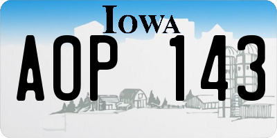 IA license plate AOP143