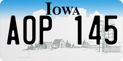IA license plate AOP145
