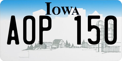 IA license plate AOP150