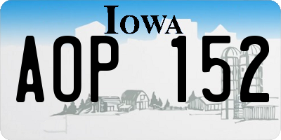 IA license plate AOP152