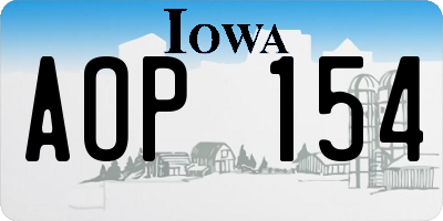 IA license plate AOP154