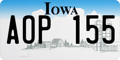 IA license plate AOP155
