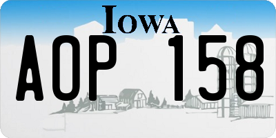 IA license plate AOP158