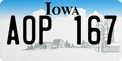 IA license plate AOP167