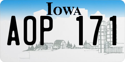 IA license plate AOP171