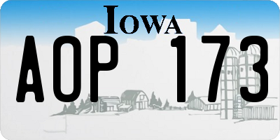 IA license plate AOP173