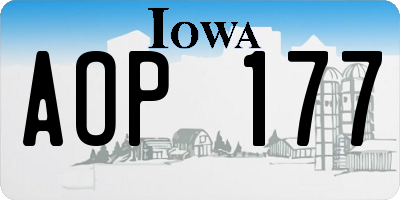 IA license plate AOP177
