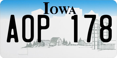 IA license plate AOP178