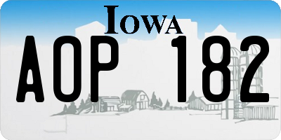 IA license plate AOP182