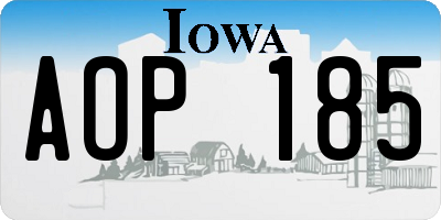 IA license plate AOP185