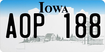 IA license plate AOP188