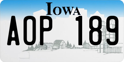 IA license plate AOP189