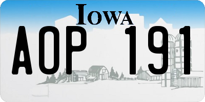 IA license plate AOP191