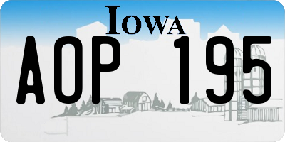 IA license plate AOP195