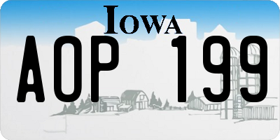 IA license plate AOP199