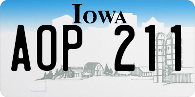 IA license plate AOP211