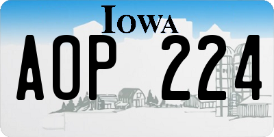 IA license plate AOP224