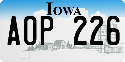 IA license plate AOP226