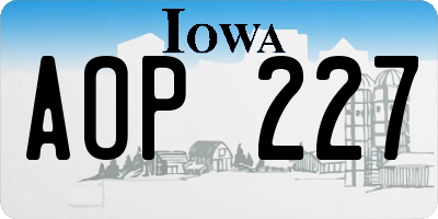 IA license plate AOP227