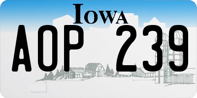 IA license plate AOP239