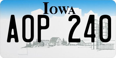 IA license plate AOP240