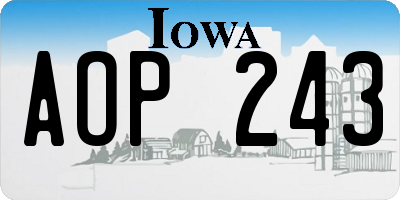 IA license plate AOP243
