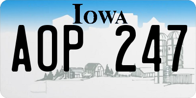 IA license plate AOP247