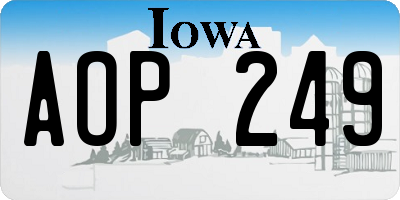 IA license plate AOP249