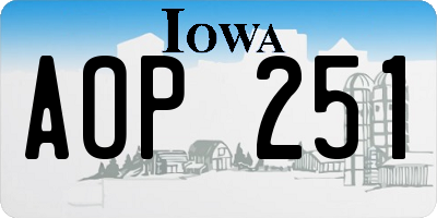 IA license plate AOP251