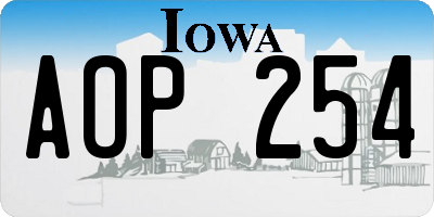 IA license plate AOP254