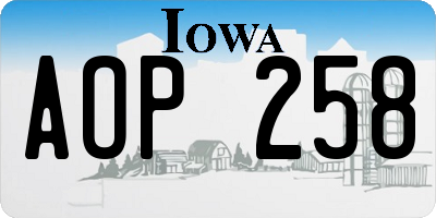 IA license plate AOP258