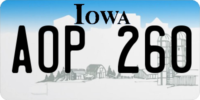 IA license plate AOP260