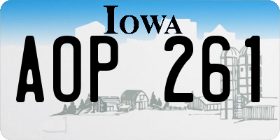 IA license plate AOP261