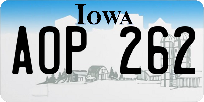 IA license plate AOP262