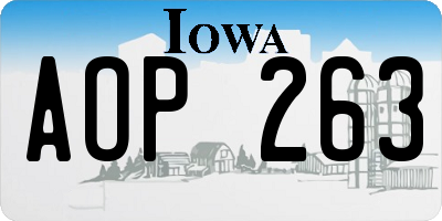 IA license plate AOP263