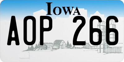 IA license plate AOP266