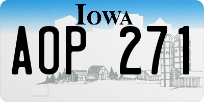 IA license plate AOP271