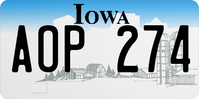 IA license plate AOP274