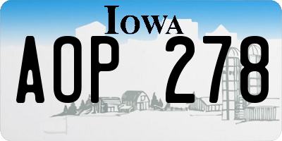 IA license plate AOP278