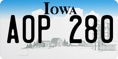 IA license plate AOP280