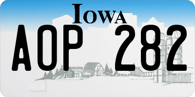 IA license plate AOP282